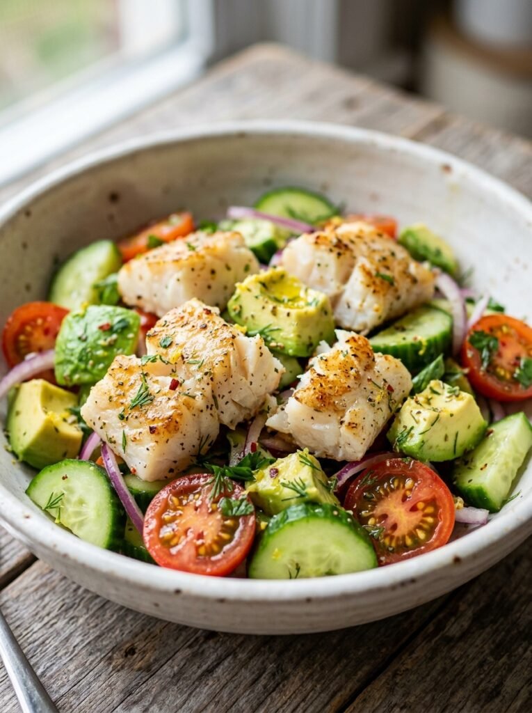 Cod avocado cucumber salad 202605171339