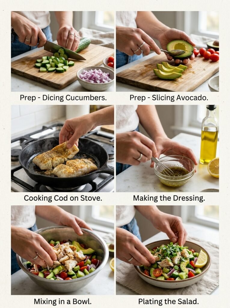 Cod avocado cucumber salad process 202605171339