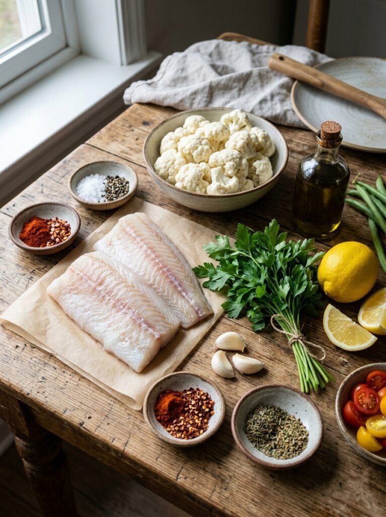 High Protein Low Calorie Cod Cauliflower Mash Plate: Easy Recipe 13 Cod cauliflower mash ingredients… 202605240024