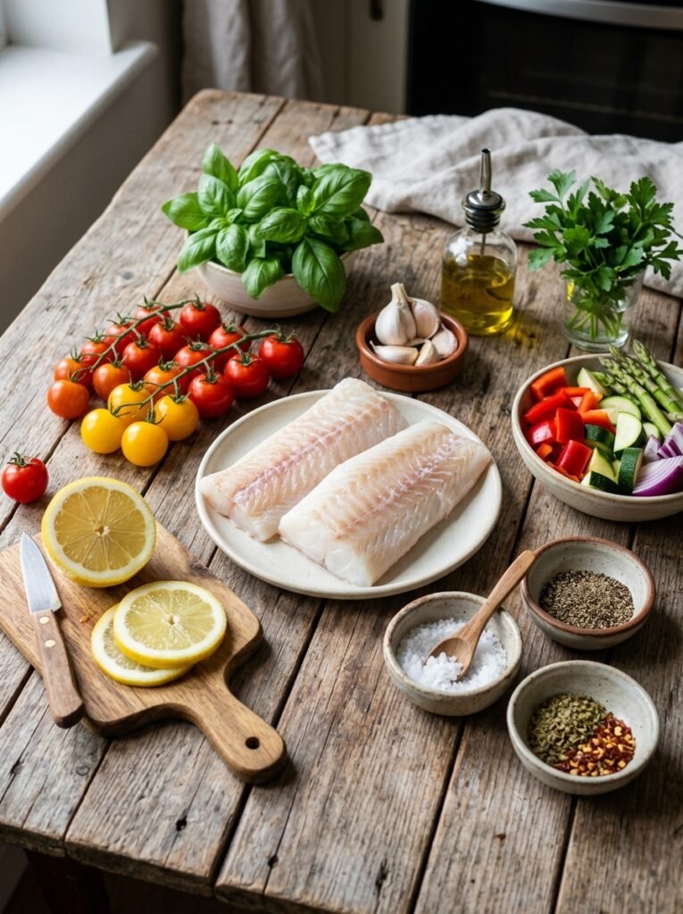 high protein low calorie cod tomato basil plate 13 Cod tomato basil plate ingredients 202606021326