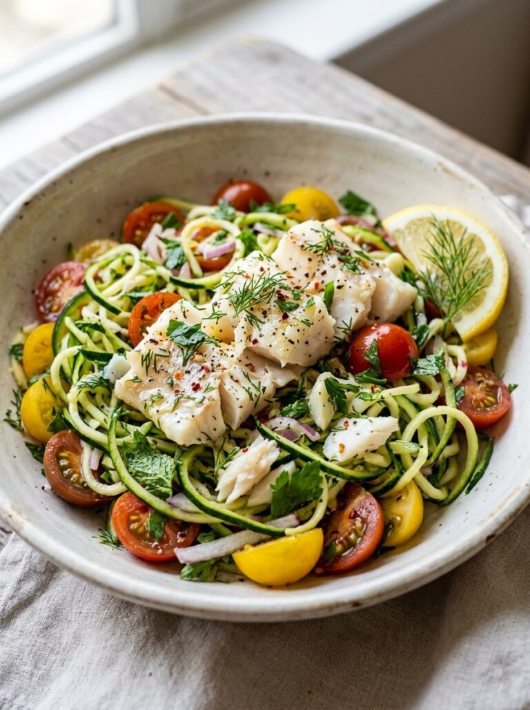 Cod zucchini ribbon salad 202606071318