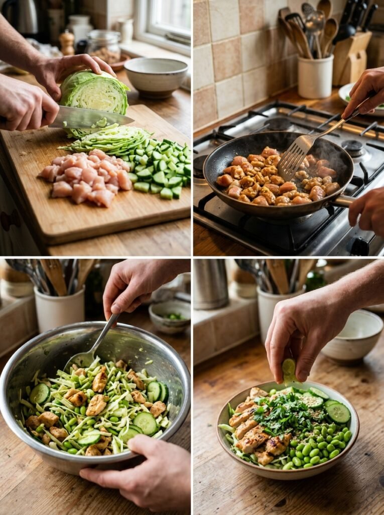 High Protein Low Calorie Chicken Cucumber Cabbage Bowls 14 Cooking chicken cabbage cucumber… 202606071357
