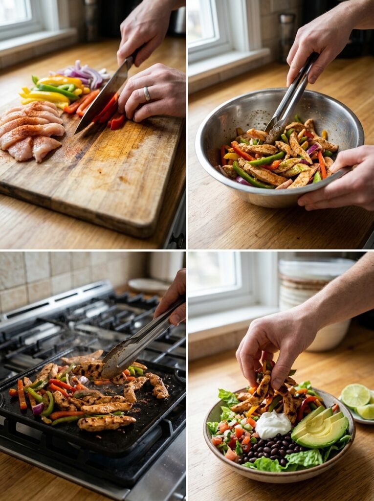 High Protein Grilled Chicken Cornless Fajita Bowl 14 Cooking high protein chicken faj… 202605102038