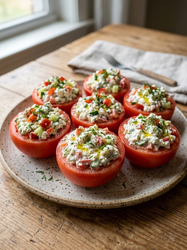 high protein cottage cheese ranch tomato cups 12 Cottage cheese tomato cups 202606091337