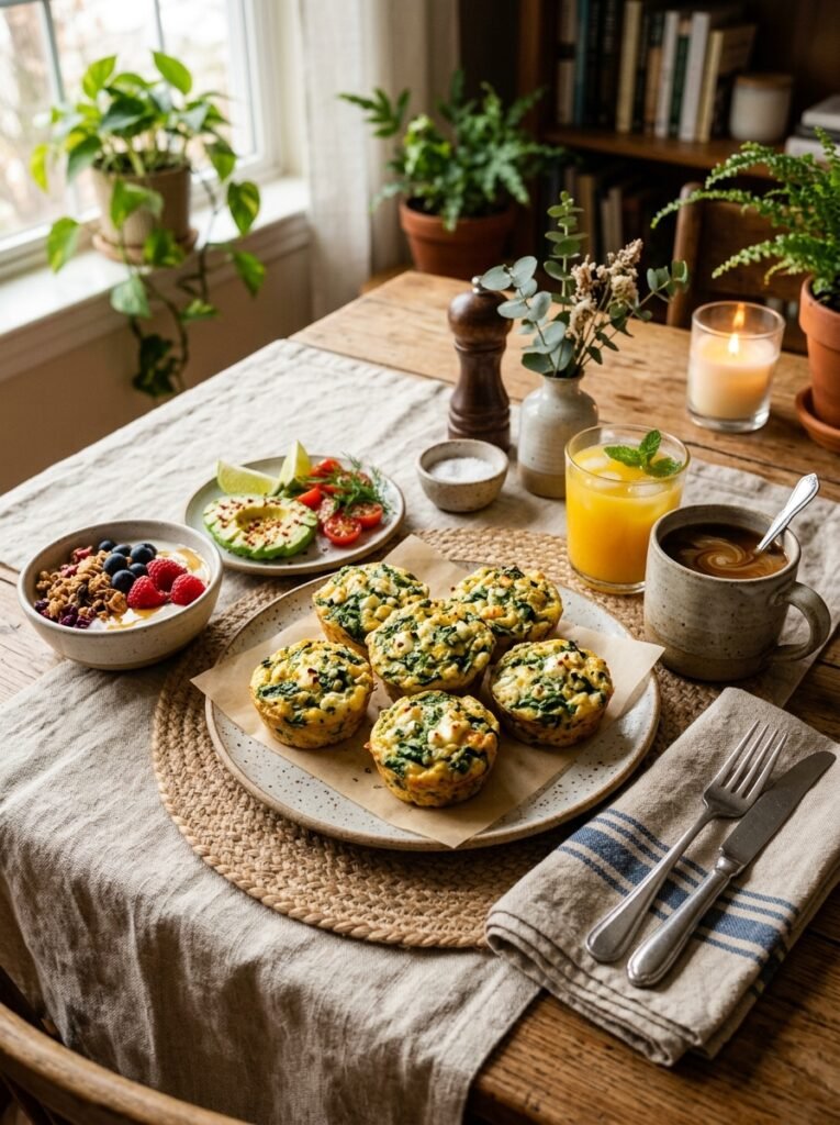 Egg white spinach muffins setup 202606021241