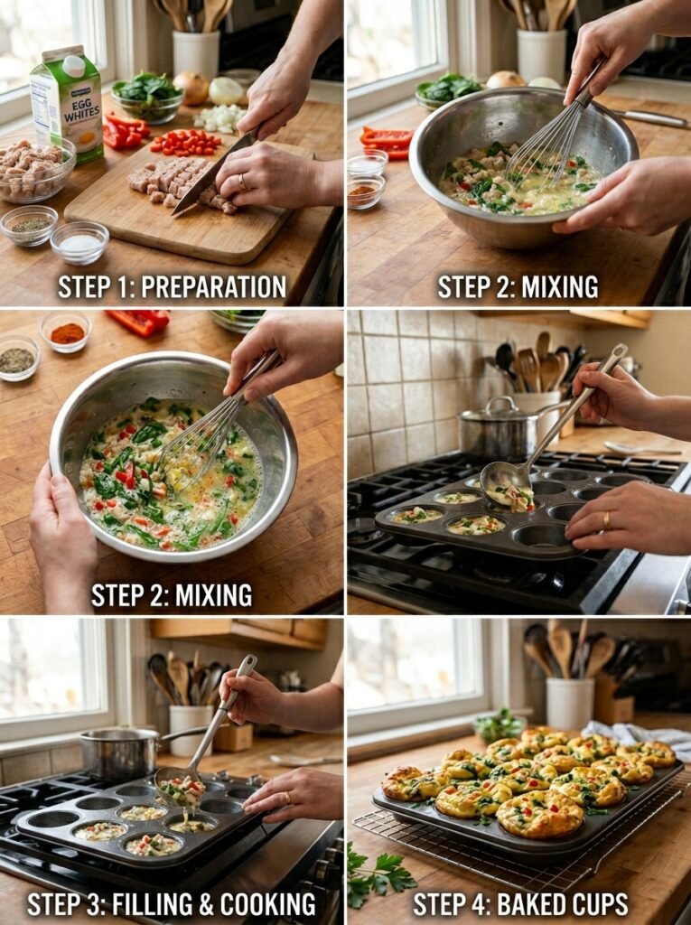 high protein low calorie egg white turkey scramble cups 14 Egg white turkey scramble cups 202606051416 1