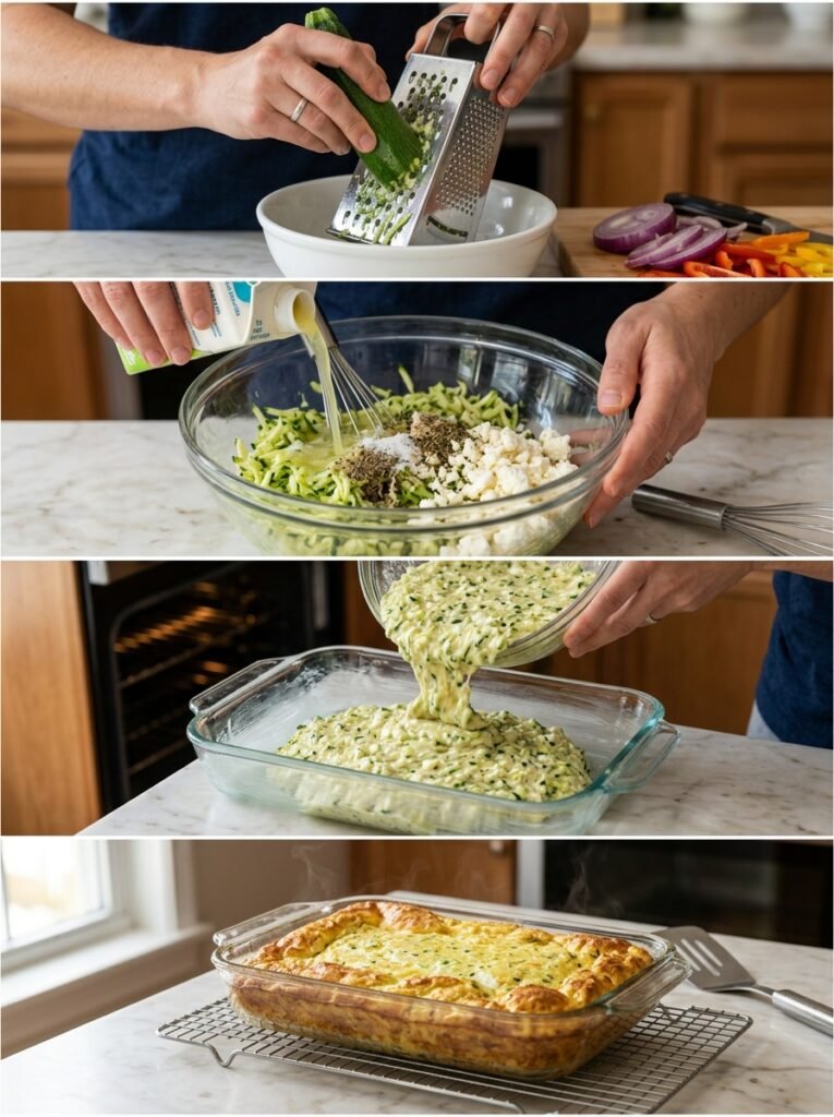high protein low calorie egg white zucchini bake 14 Egg white zucchini bake process 202605051349