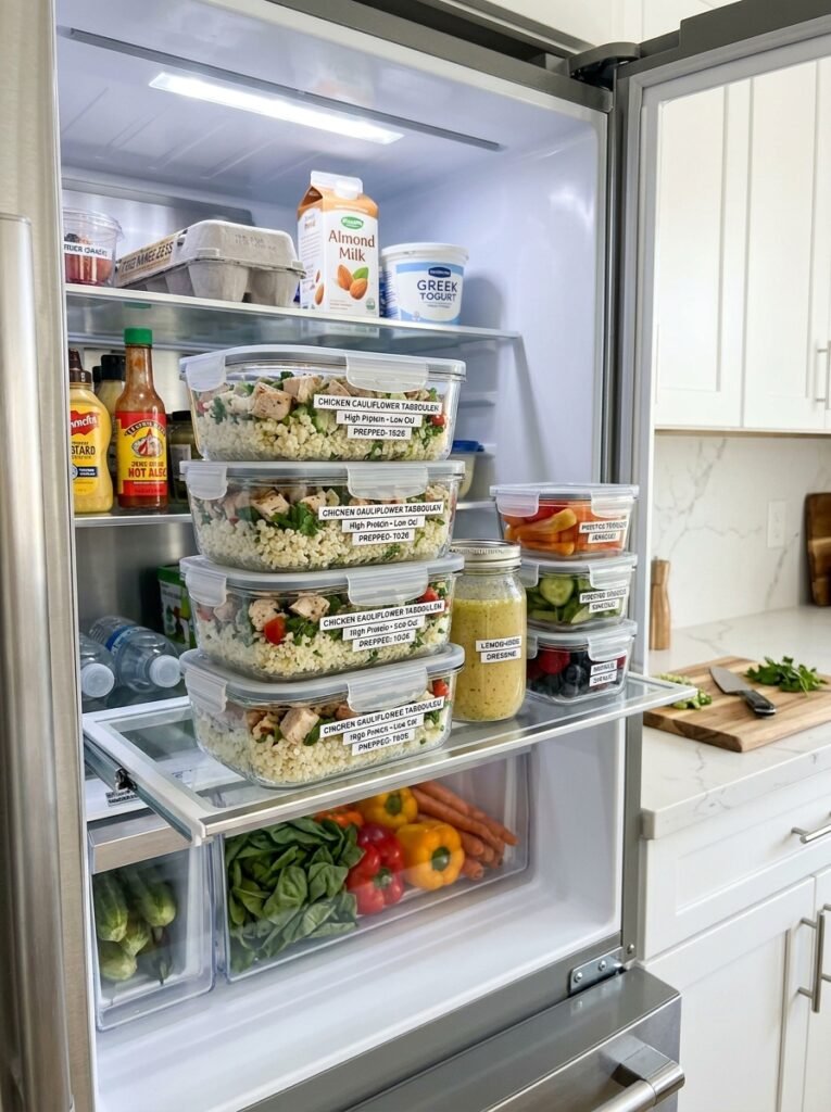 high protein low calorie chicken cauliflower tabbouleh 16 Food storage containers chicken … 202605102106