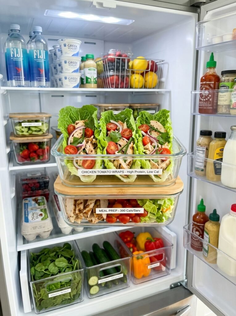 high protein low calorie chicken tomato lettuce wraps 16 Food storage containers chicken … 202605301355