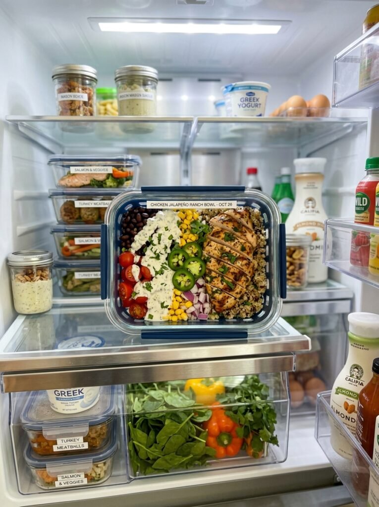 High Protein Chicken Jalapeno Ranch Lunch Bowl: A Spicy, Creamy, Satisfying Meal 16 Food storage containers chicken … 202605311318
