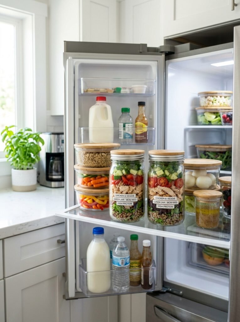 High Protein Chicken Tomato Cucumber Lunch Jar 16 Food storage containers chicken … 202606061538