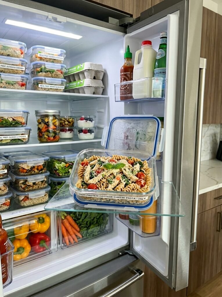 easy high protein cottage cheese pasta bowl 16 Food storage containers cottage … 202605041411