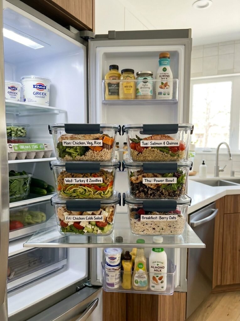 high protein low calorie fat loss meal: Grilled Chicken and Vegetable Power Bowl 16 Food storage containers fridge o… 202605021350