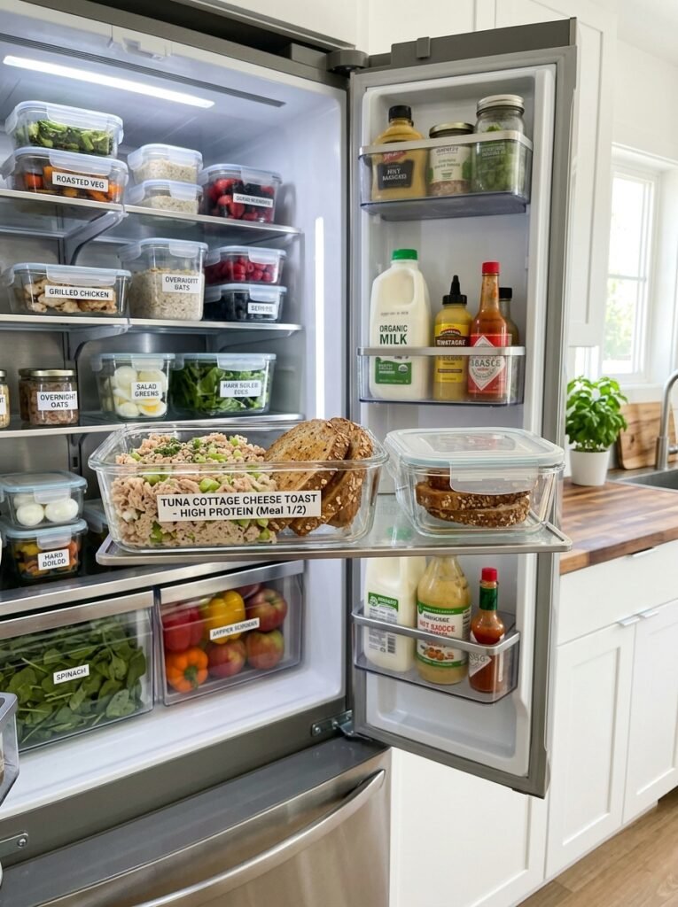 easy high protein tuna cottage cheese toast 16 Food storage containers fridge o… 202605092311