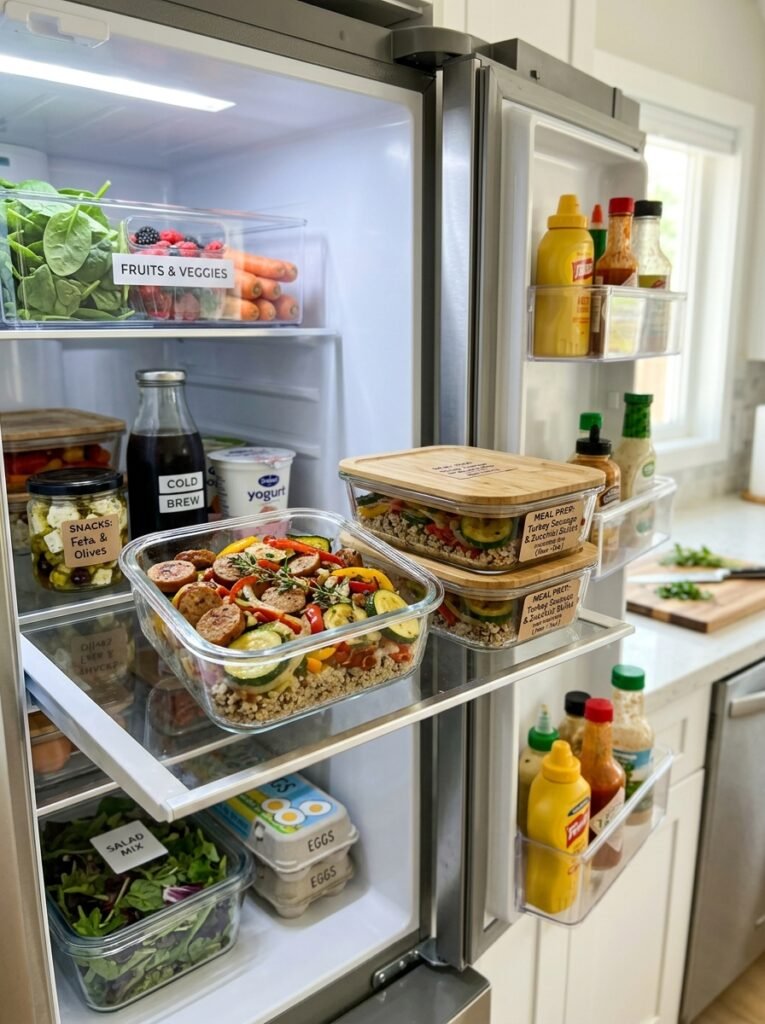 Easy High Protein Turkey Sausage Zucchini Pan 16 Food storage containers fridge o… 202605152047