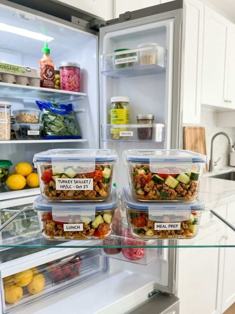 High Protein Low Calorie Turkey Tomato Cucumber Skillet 16 Food storage containers fridge o… 202605231220