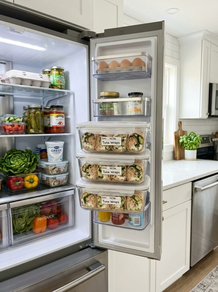 easy high protein tuna cucumber cottage cheese wraps 16 Food storage containers fridge o… 202605311321