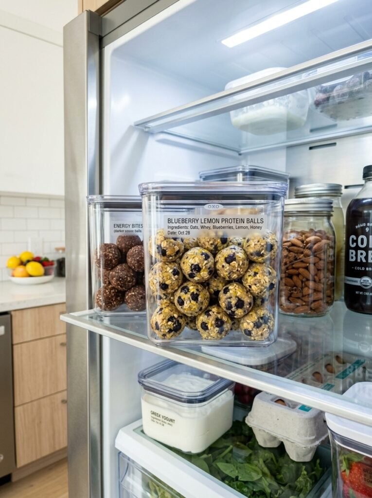 high protein blueberry lemon protein balls 16 Food storage containers protein … 202606101429
