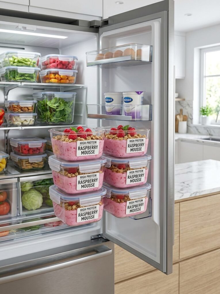 high protein raspberry cottage cheese mousse cups 16 Food storage containers raspberr… 202605132100