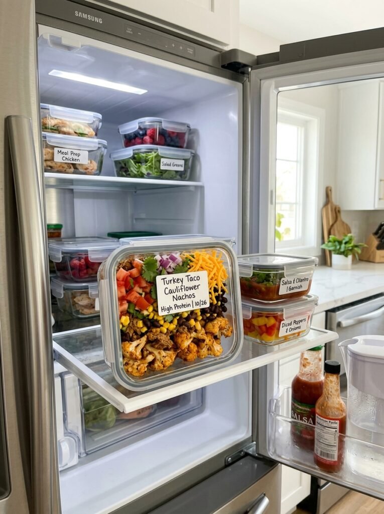 High Protein Turkey Taco Cauliflower Nachos: The Ultimate Healthy Snack 16 Food storage containers turkey n… 202605292313