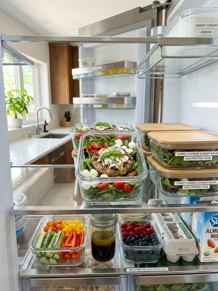 high protein turkey caprese burger salad 16 Food storage containers turkey s… 202605152029
