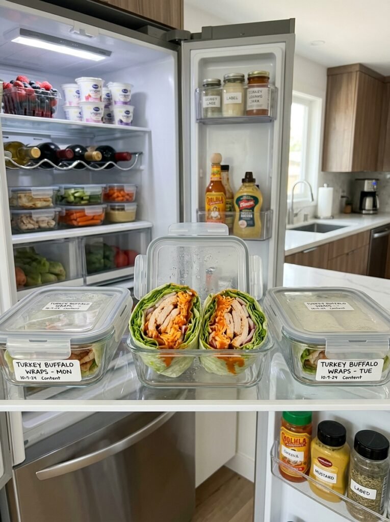 High Protein Turkey Buffalo Lettuce Lunch Wraps 16 Food storage containers turkey w… 202606071323