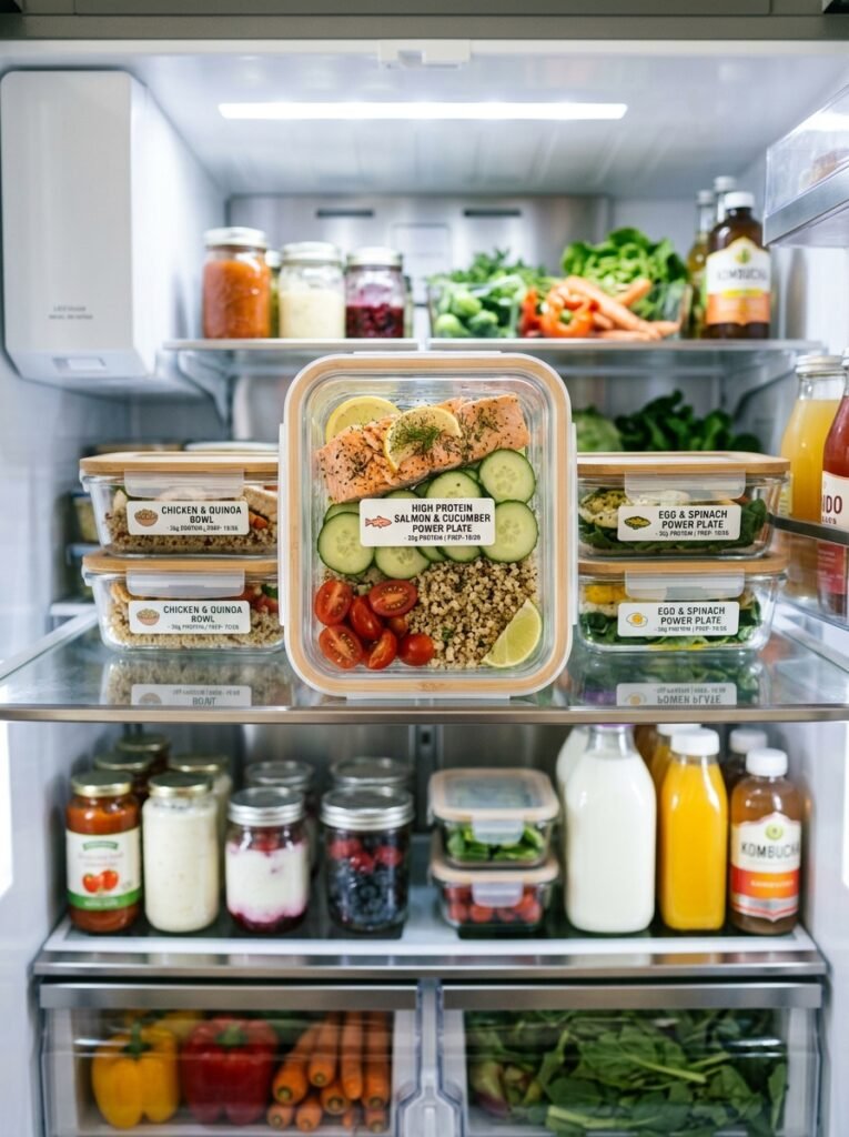 Easy High Protein Salmon Cucumber Power Plate 16 Food storage containers with easy 202605051410