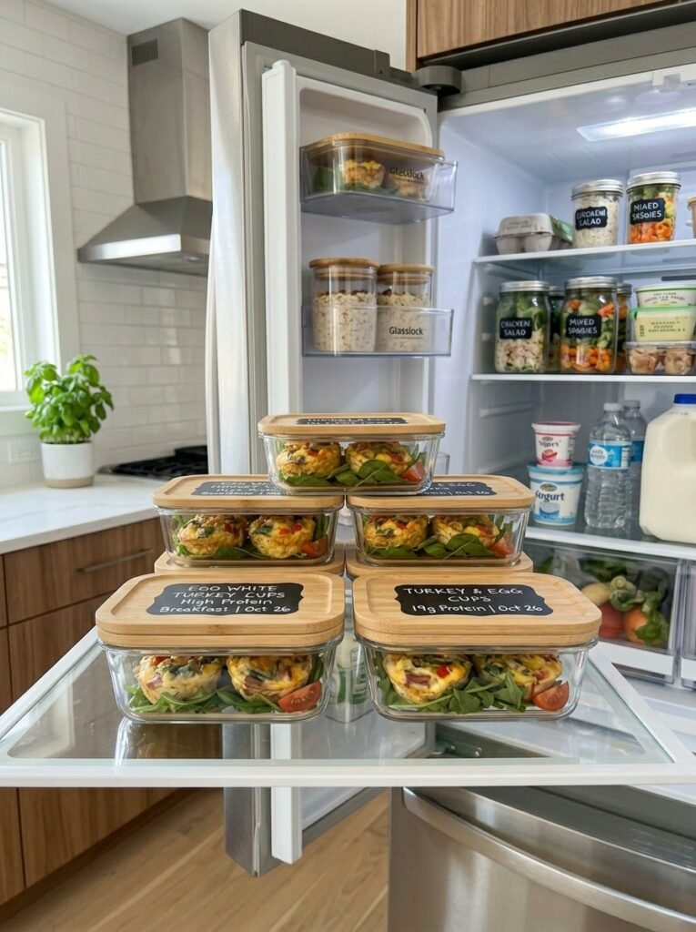Easy High Protein Egg White Turkey Cups 16 Food storage containers with egg… 202606081500