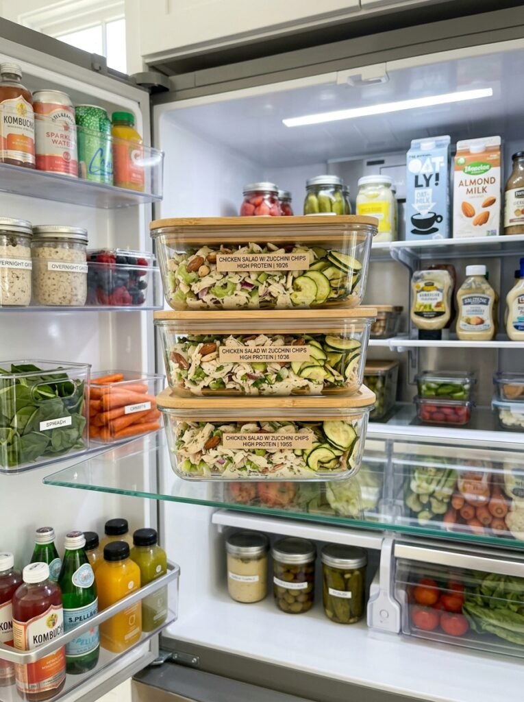 High Protein Chicken Salad Zucchini Chips: A Delicious and Healthy Recipe 16 Food storage containers with high 202605081724