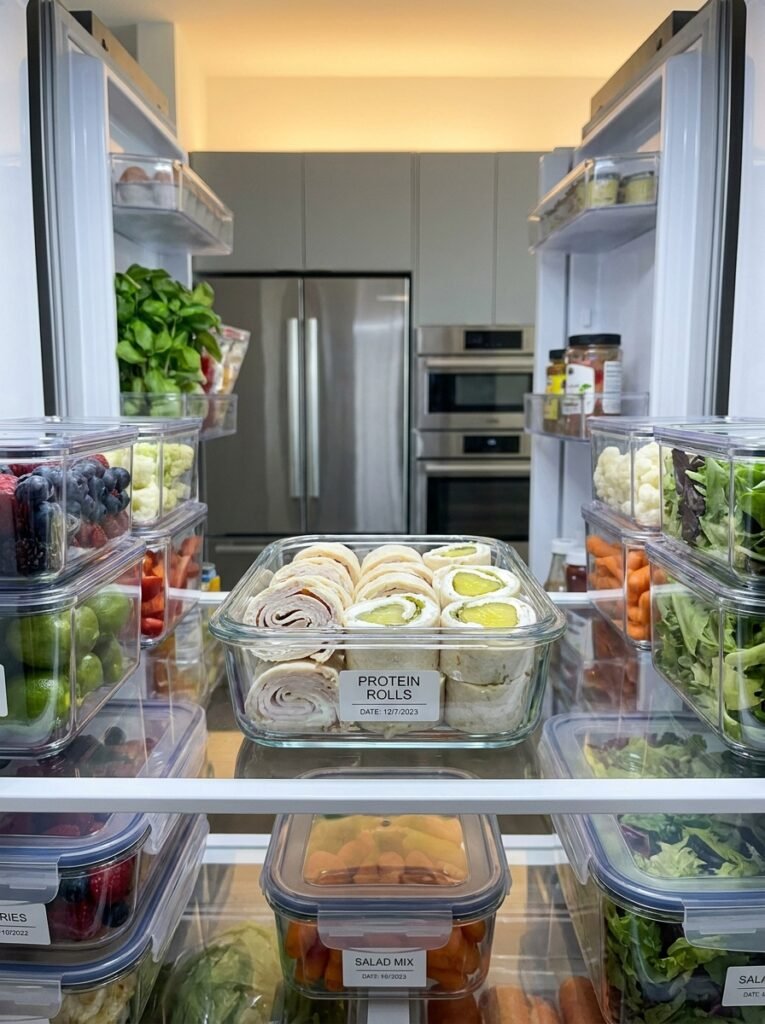 Food storage containers with rolls 202605132020
