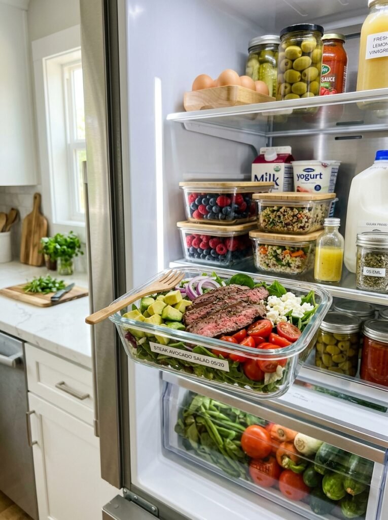 Food storage containers with salad 202605071657