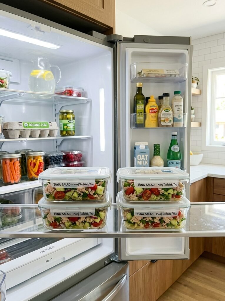 Easy High Protein Tuna Cucumber Summer Salad: A Fresh, Flavorful Meal 16 Food storage containers with salad 202605141452
