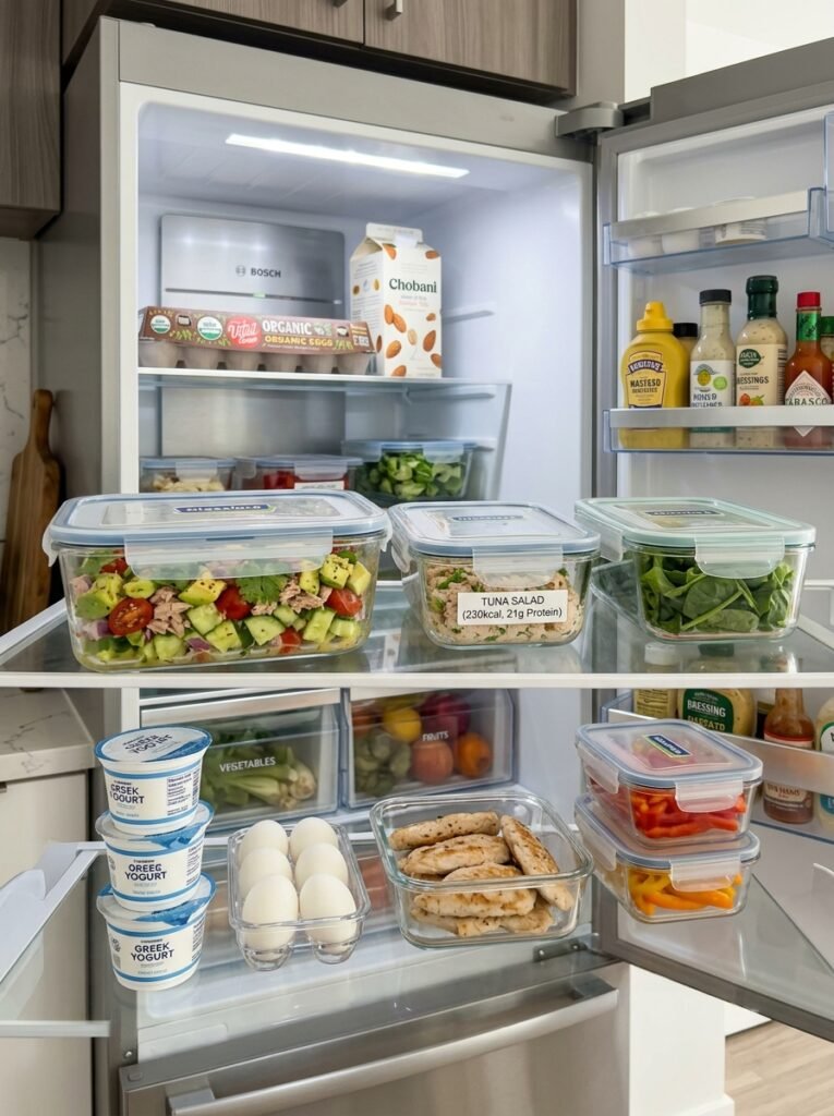 High Protein Tuna Zucchini Lunch Boats 5 Food storage containers with salad 202605242227