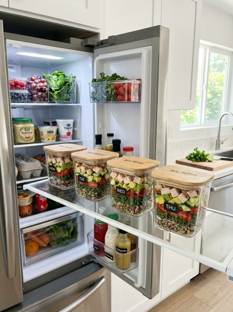 High Protein Turkey Avocado Cucumber Lunch Salad 16 Food storage containers with salad 202606021417