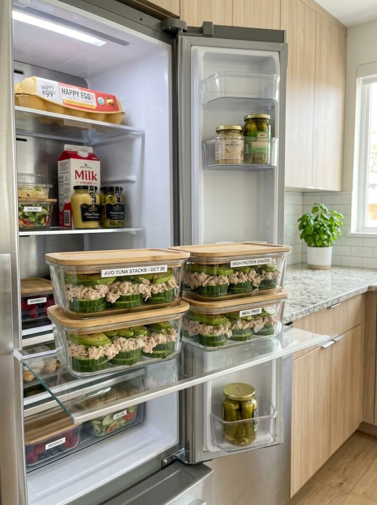 Food storage containers with stacks 202605112306