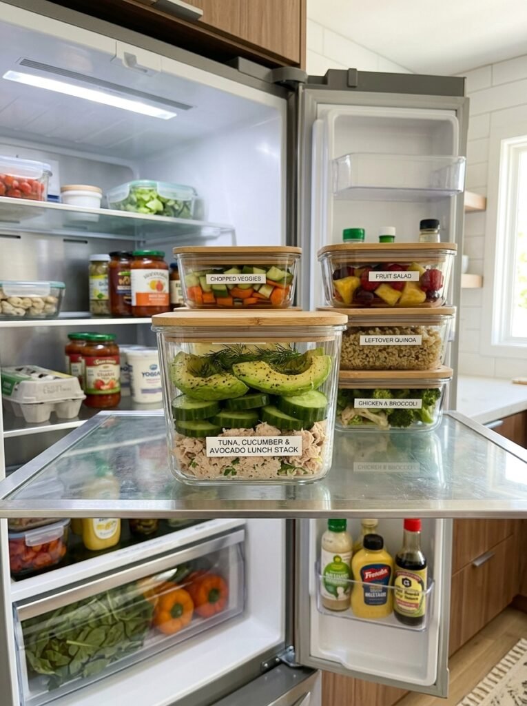 High Protein Tuna Cucumber Avocado Lunch Stack 16 Food storage containers with tuna 202606041443