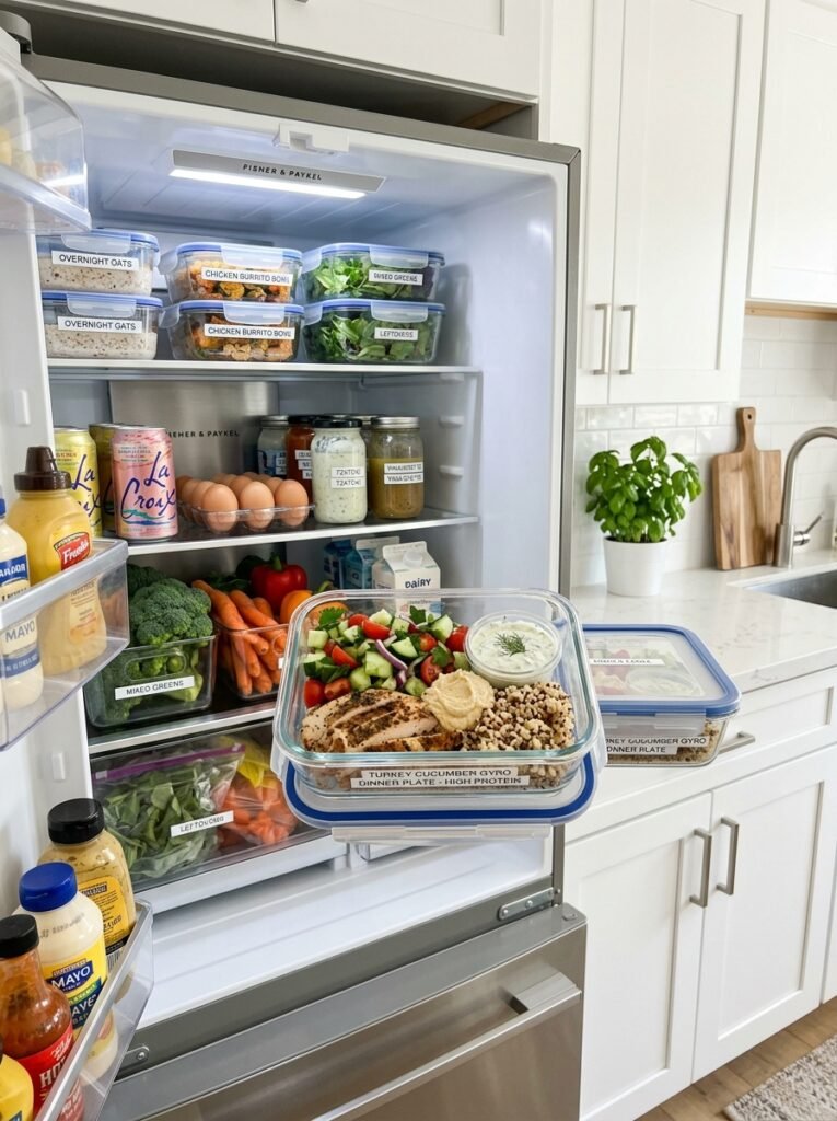 High Protein Turkey Cucumber Gyro Dinner Plate 16 Food storage containers with turkey 202606121217