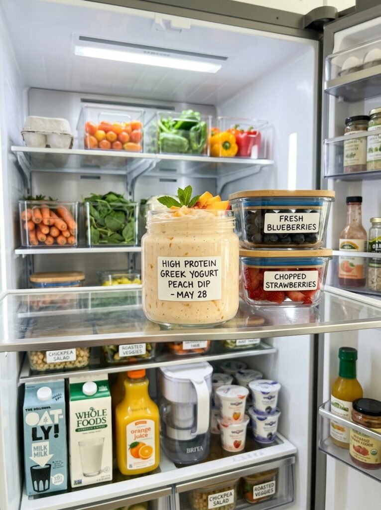 high protein greek yogurt peach dip 16 Food storage containers with yogurt 202605091351