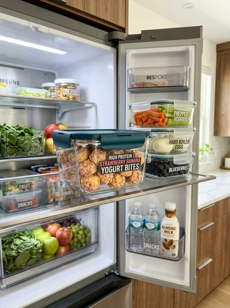 High Protein Strawberry Banana Protein Yogurt Bites: The Ultimate Healthy Snack Recipe 16 Food storage containers with yogurt 202605242209