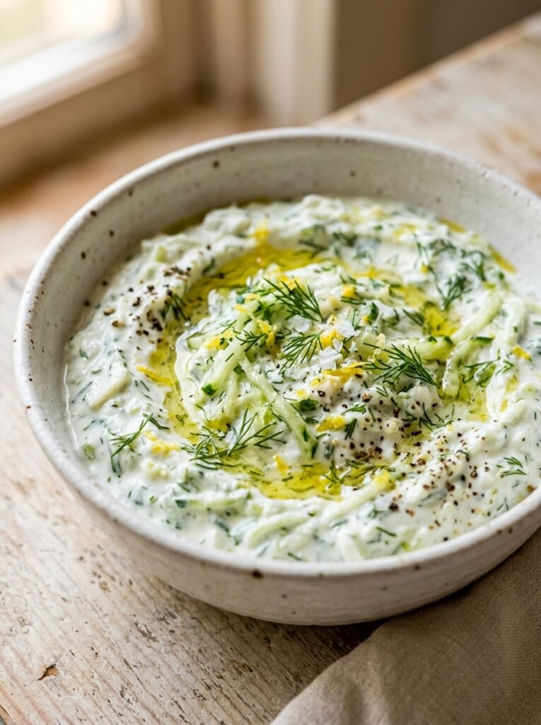 Greek yogurt cucumber tzatziki dip 202606111314
