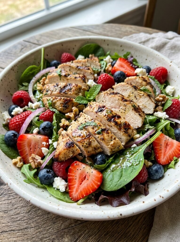 High Protein Low Calorie Grilled Chicken Berry Salad 12 Grilled chicken berry salad 202605071726