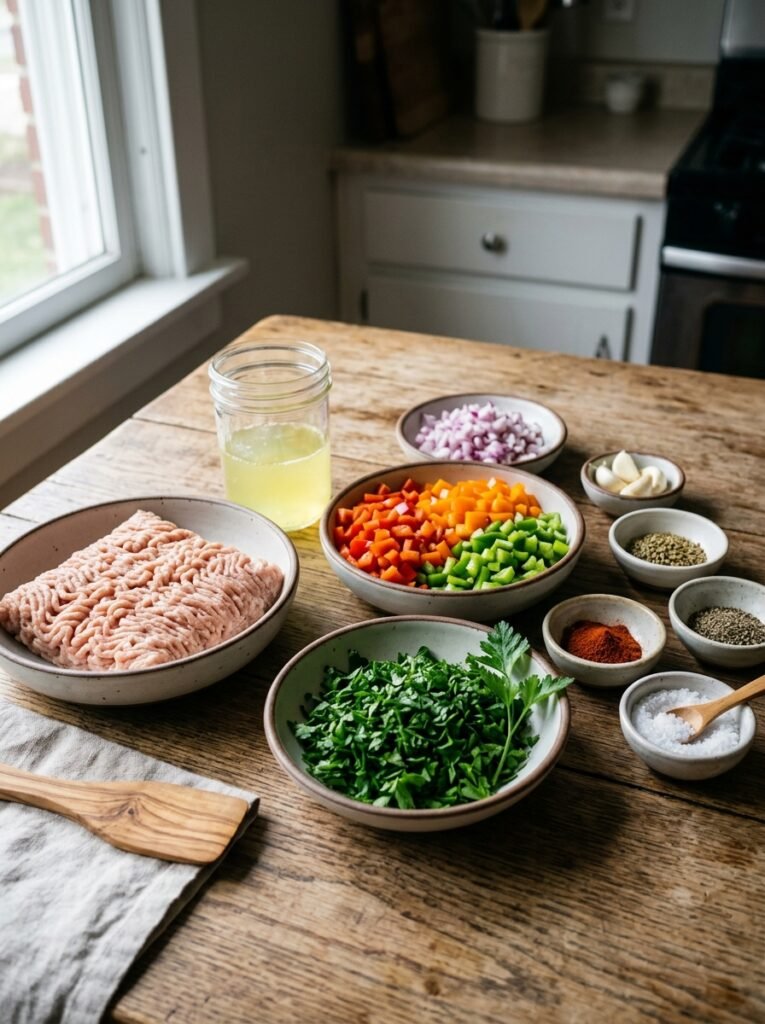 Ingredients for chicken lunch bites 202605240125