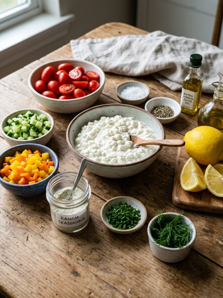 high protein cottage cheese ranch tomato cups 13 Ingredients for cottage cheese cups 202606091337