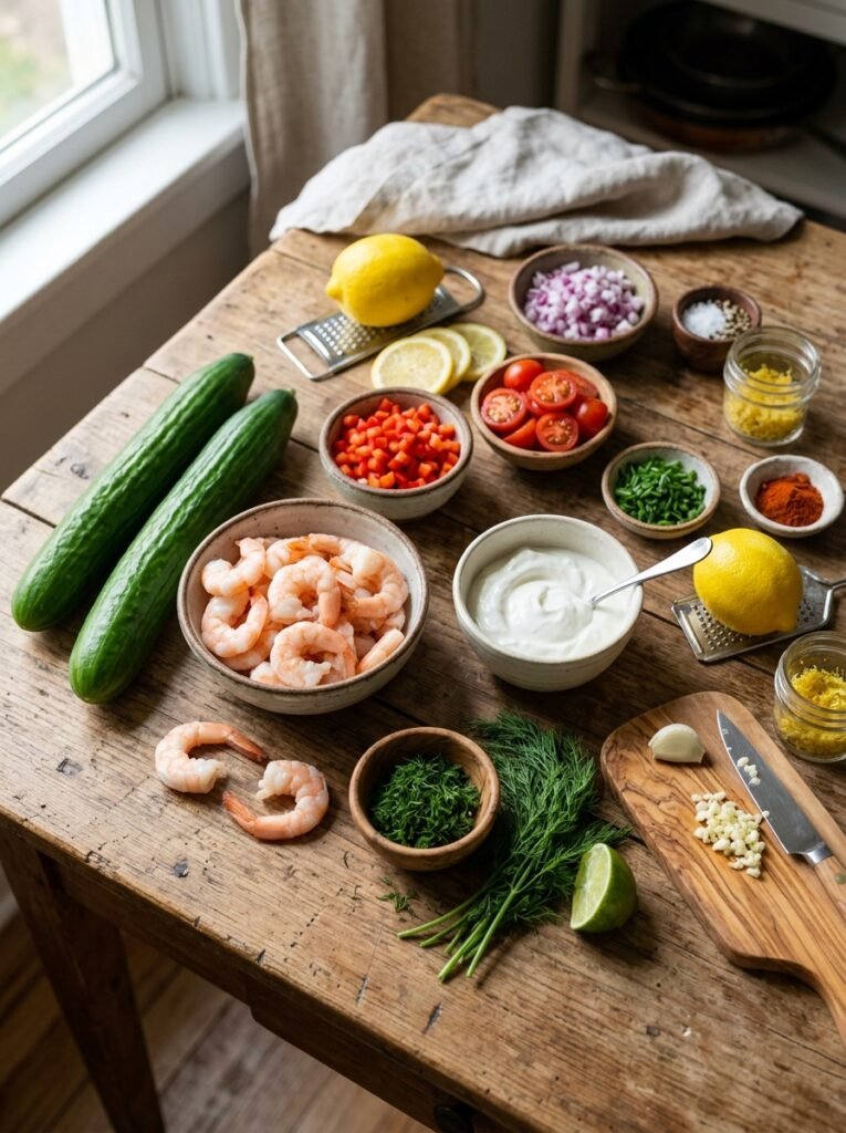 Ingredients for cucumber shrimp … 202605092219