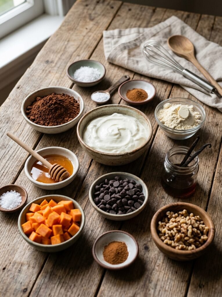 high protein greek yogurt brownie batter cups 13 Ingredients for greek yogurt bro… 202606031532