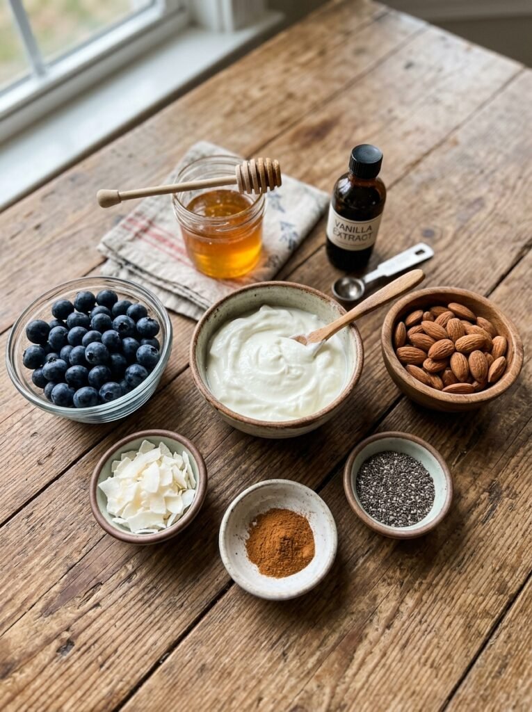 High Protein Blueberry Almond Yogurt Clusters: Easy Homemade Snack Recipe 13 Ingredients for yogurt clusters 202605301325