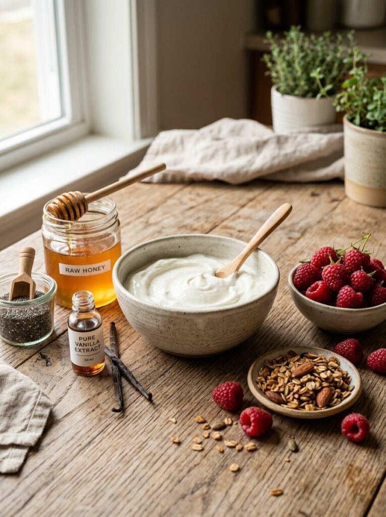High Protein Raspberry Vanilla Yogurt Cups 13 Ingredients for yogurt cups 202606051431