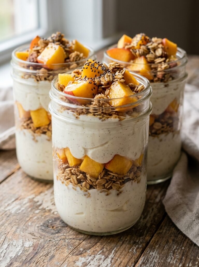 High Protein Peach Vanilla Protein Yogurt Jars 17 Peach vanilla protein yogurt jars 202605180100