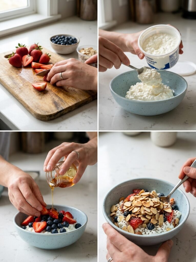 Sliced Almond and Berry Cottage Cheese Bowl 14 Preparing Sliced Almond Berry Bowl 202605021338