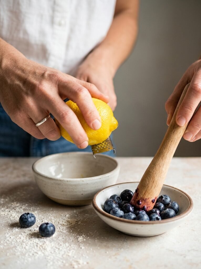 high protein blueberry lemon protein balls 14 Preparing blueberry lemon protei… 202606101429